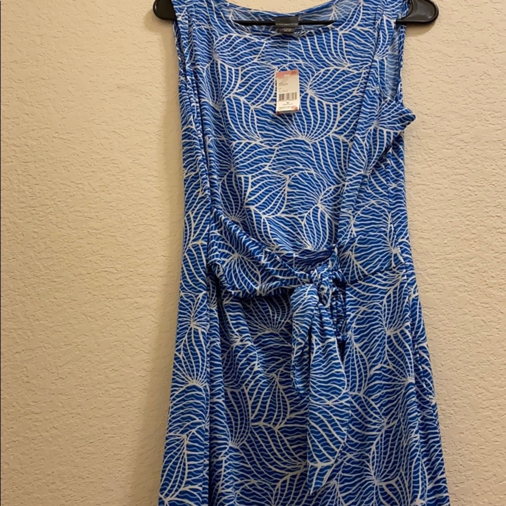 Seashell pattern blue and white Covington dress!